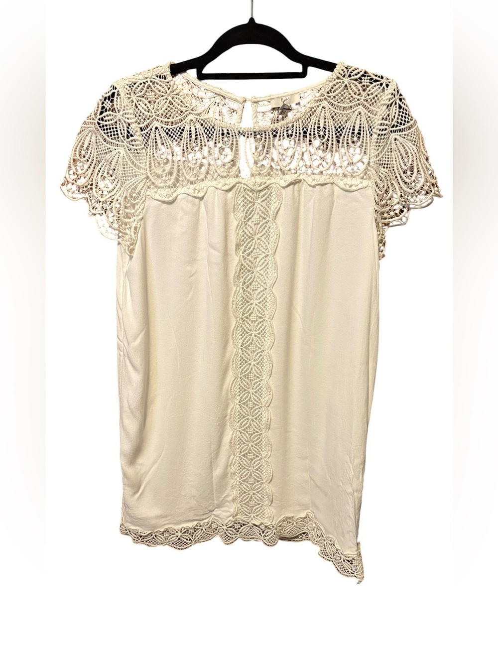 Joie White Crochet Lace Shift Dress Boho Bridal Resort Size Large